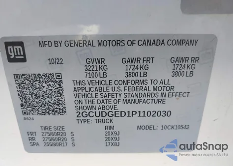 2023 Chevrolet Silverado 1500 4Wd Short Bed Ltz from USA, damaged, VIN 2GCUDGED1P1102030
